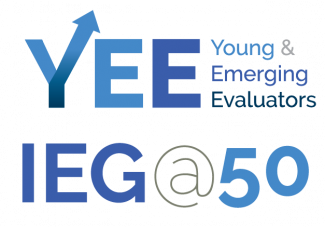 Logo 'Young and Emerging Evaluators, Independent Evaluation Group at 50'